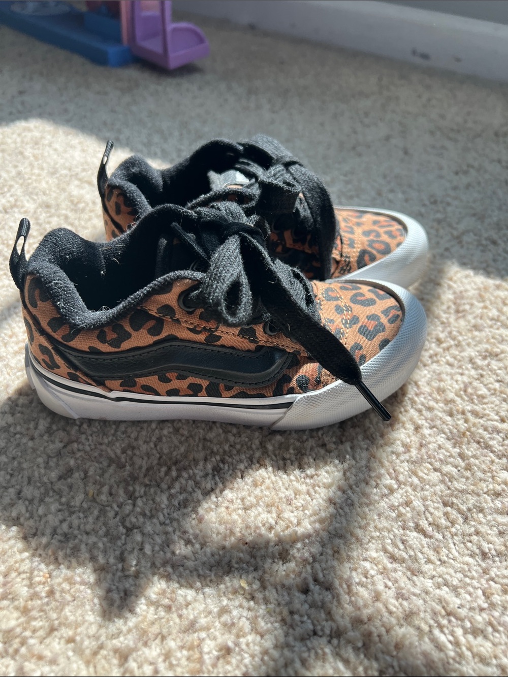 Vans Kids Leopard Print Low-Top Sneakers - Black & Brown